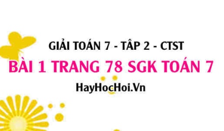 Giải bài 1 trang 78 Toán 7 tập 2 SGK Chân trời sáng tạo